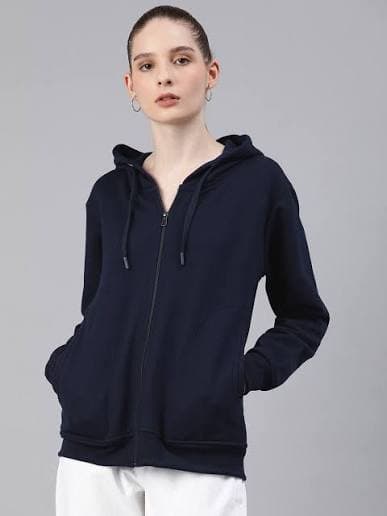Navy hoodie, front